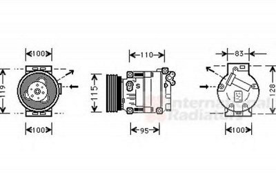 VAN WEZEL 1700k033 -  Компрессор, кондиционер